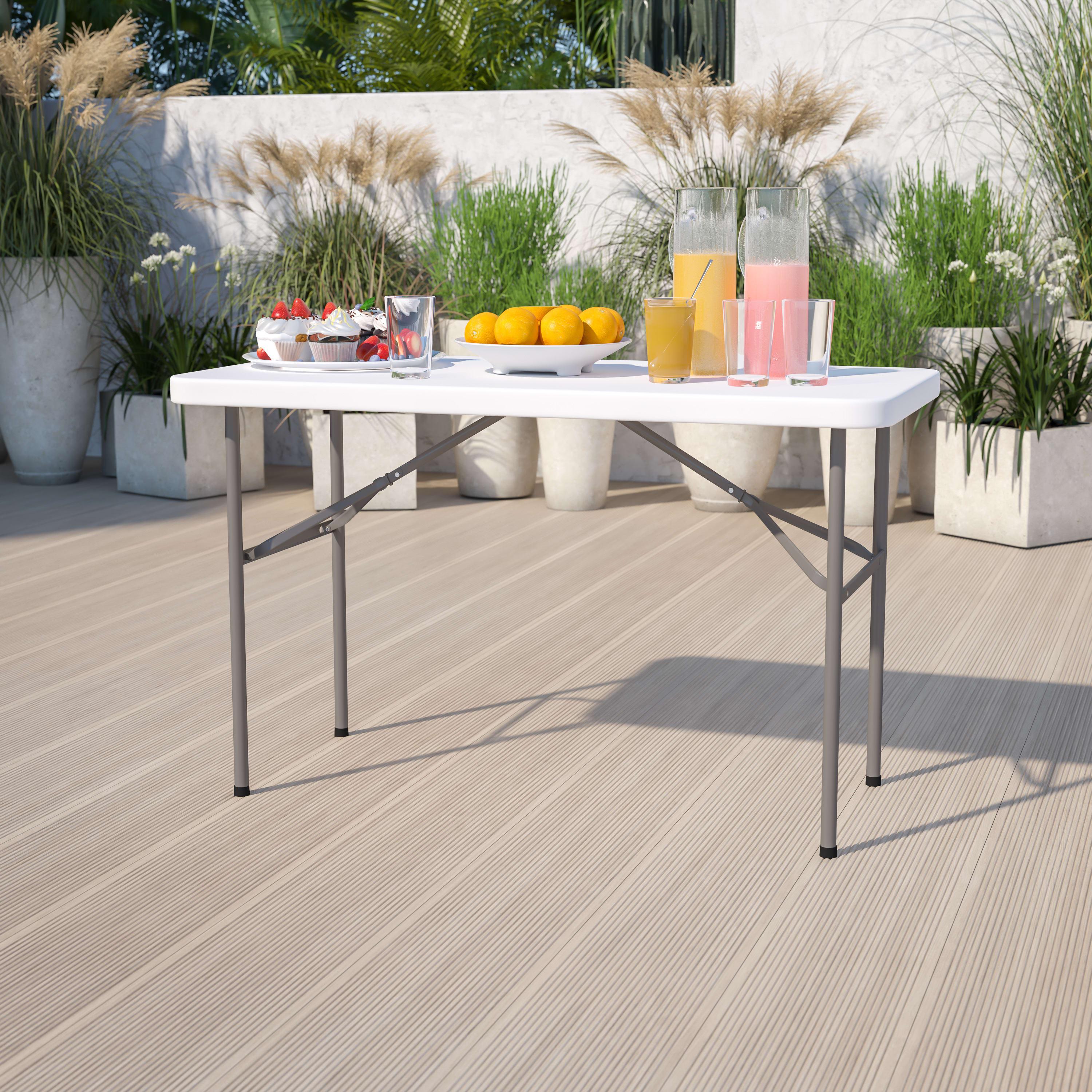FLASH RB-2448-GG 122cm Rectangular Plastic Folding Table